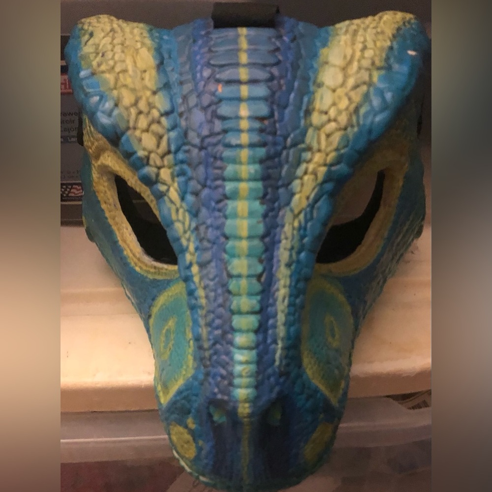Dinosaur Blue & Yellow Loud Roar Sounds Mask